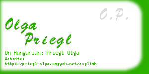 olga priegl business card